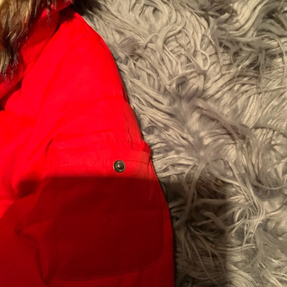 Red Double Zip Parka Puffer Jacket - Picture 7 of 8